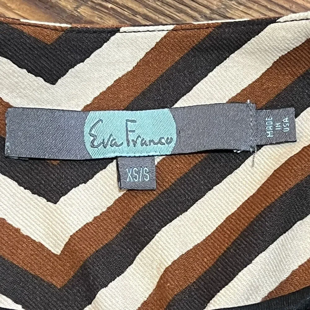 Eva Franco Anthropologie Oversized Cardigan Chevron Print Pockets Size XS / S - Picture 7 of 12